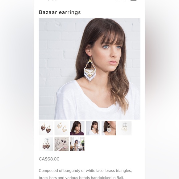 Thisilk Bazaar Earrings Burgundy - Picture 5 of 5